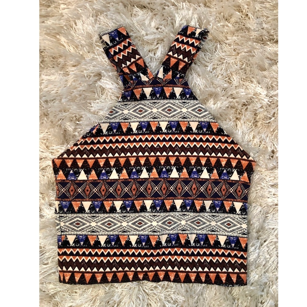 Aztec boho crop tube top tank like NEW